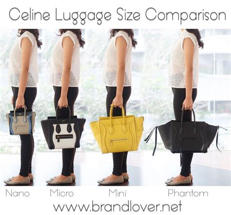 celine luggage tote size comparison